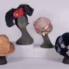 FOUR NOVELTY HATS, USA &amp; FRANCE, 1910s &amp; 1940s