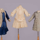 THREE GIRLS SILK PARTY DRESSES, 1875-1900