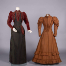 TWO SILK &amp; WOOL DAY DRESSES, LATE 1880-MID 1890s