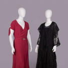TWO SILK &amp; LACE EVENING DRESSES, c. 1930