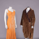 VELVET EVENING DRESS &amp; COCOON COAT, c. 1933 &amp; c. 1920