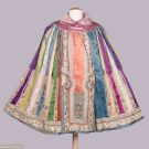 SILK &amp; EMBROIDERED CONVERTED CAPE, CHINA, ORIGINALLY LATE 19TH C