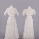 TWO COTTON LINGERIE DRESSES, c. 1906-1909