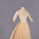 VELVET &amp; MOIRE’ COLONIAL REVIVAL DRESS, LATE 1880s