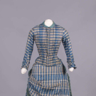 PLAID SILK TAFFETA DAY DRESS, 1880s