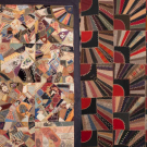 TWO CRAZY QUILT TOPPERS, LATE 19TH-EARLY 20TH C