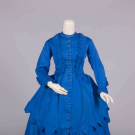 YOUNG LADY’S WOOL &amp; SILK TWILL DAY DRESS, c. 1873