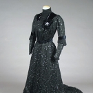 RUSSIAN LABEL BLACK TEA GOWN, c. 1905