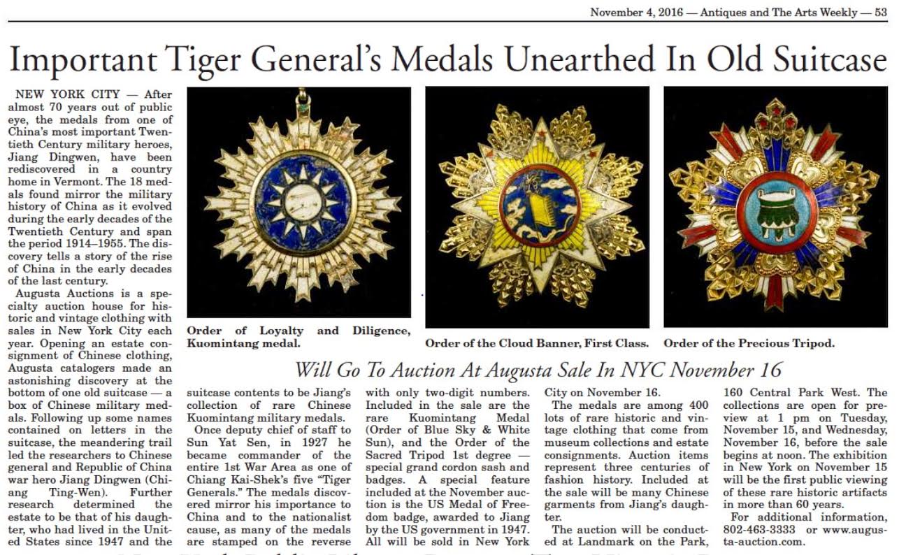 Antiques & The Arts Weekly Jiang Dingwen Article